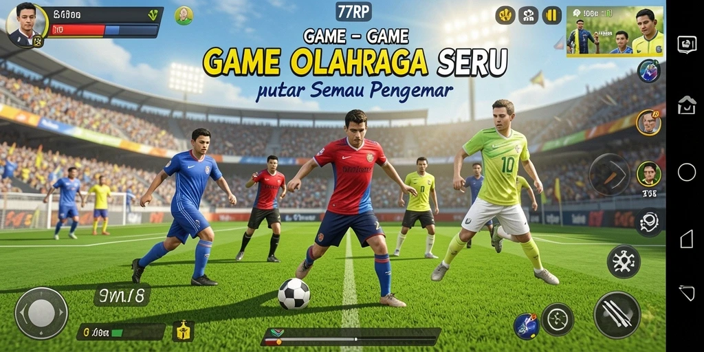 Tampilan gameplay seru dari 77RP dengan berbagai olahraga.