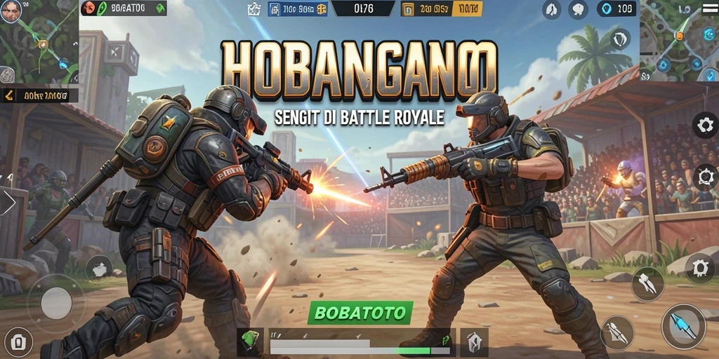 Screenshot BOBATOTO menunjukkan aksi seru dalam pertarungan Battle Royale.