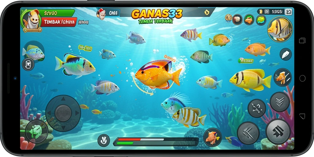 Tampilan gameplay GANAS33 yang seru dalam Tembak Ikan.
