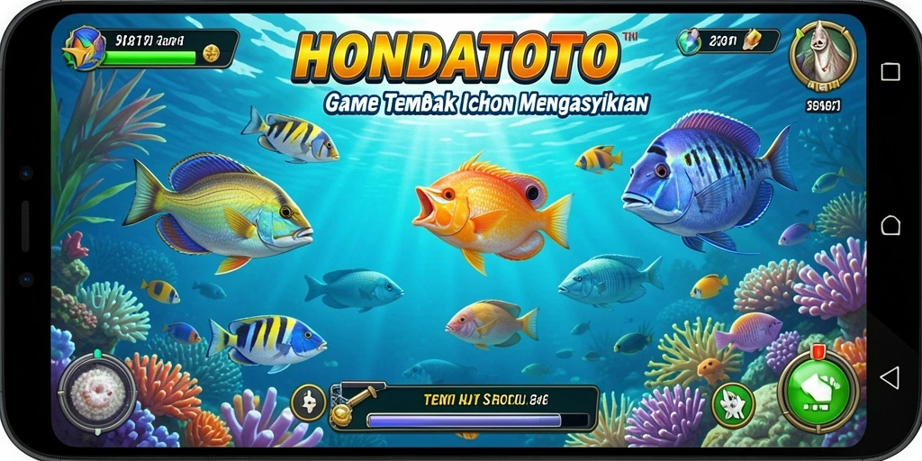 Gameplay HONDATOTO menampilkan aksi Tembak Ikan yang mendebarkan.