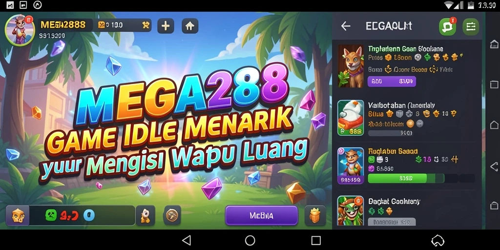 Tampilan gameplay MEGA288 dengan elemen Idle yang menarik.
